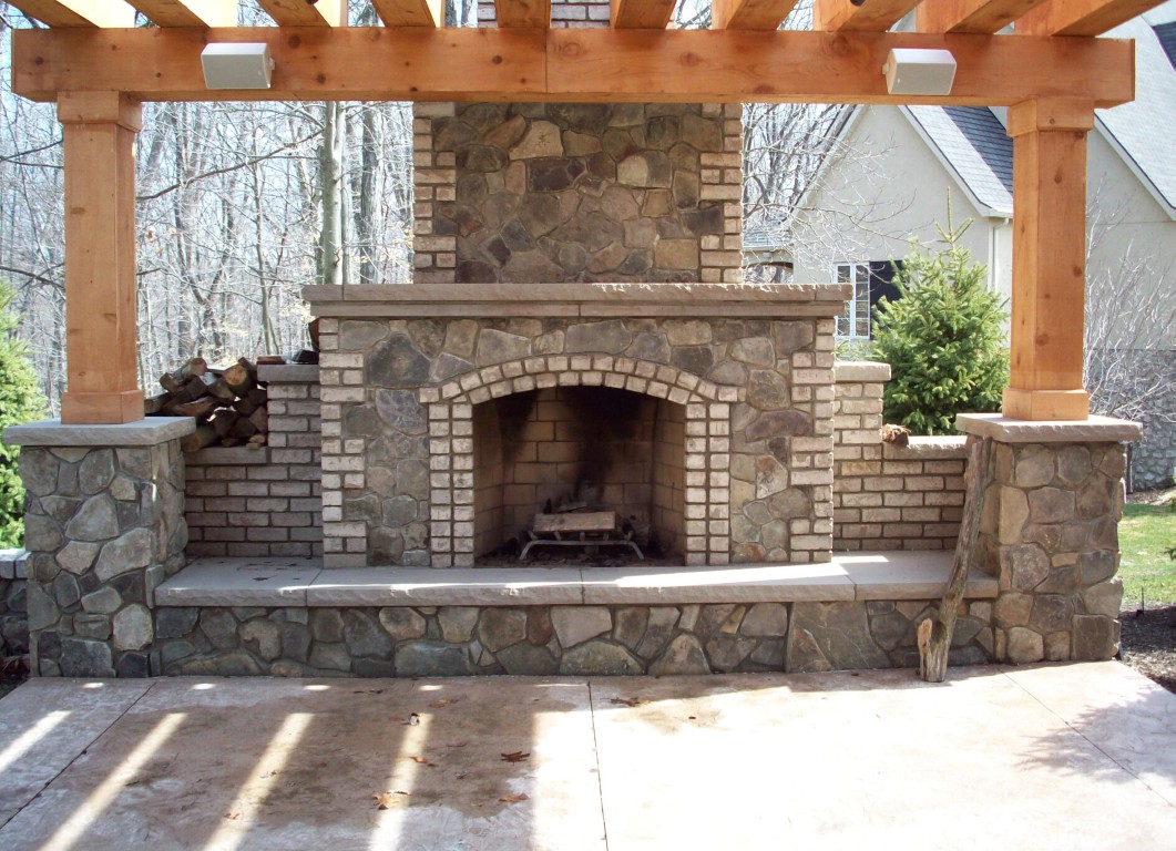 Professional masonry work showcasing outdoor fireplace in Salem, OR